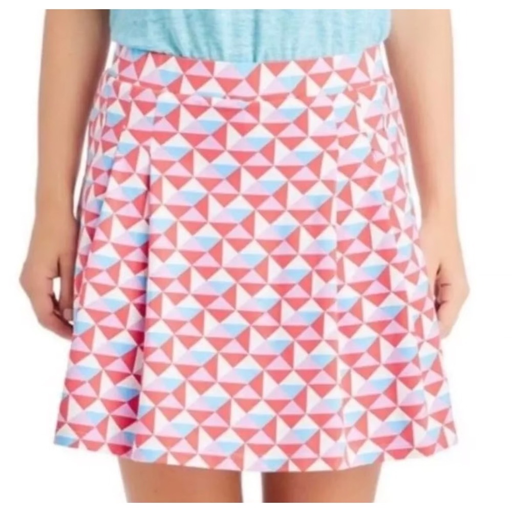 J.MCLAUGHLIN Pink Geometric Preppy Sporty Skort Pockets XS